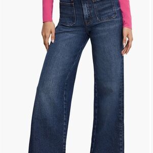 Good American Blue Flare Wide Leg Jeans